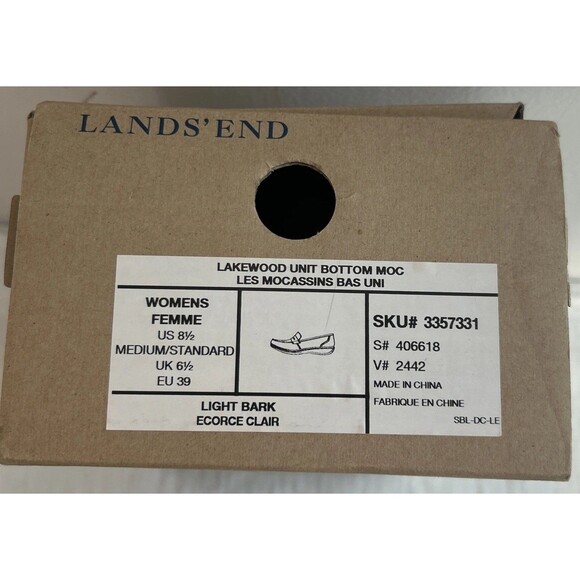 New Lands' End Lakewood Penny Loafer Women's Moc Light Bark 8.5 Preppy With Box - Picture 2 of 5